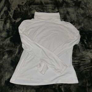 Elegant White Long Sleeve Turtleneck Top